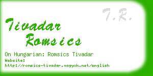 tivadar romsics business card